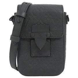 Borsa a spalla verticale indossabile S-Lock in Monogram Taurillon Louis Vuitton Nero Monogramma