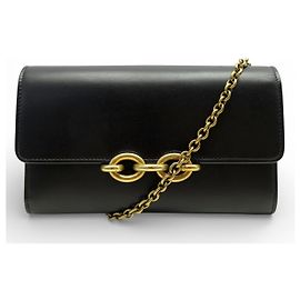 NEW SAINT LAURENT HANDBAG 696608 MAILLON WALLET ON CHAIN WOC Black