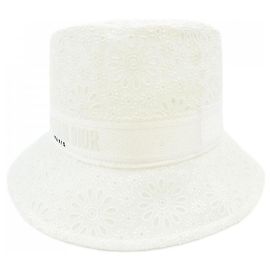 Christian Dior D-BOBBY D-LACE Hut Weiß