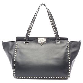 Valentino Garavani Sac à main en cuir Rockstud de Valentino Noir