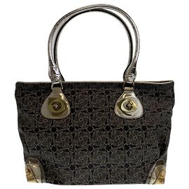 Céline Sac à main Celine Vintage Salky Carriage Tote Gris