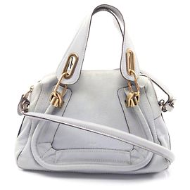 Chloé Chloe Paraty Small Leather Handbag Blue Blue