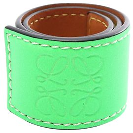 Pulseira de couro Anagram Loewe Verde