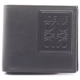 Loewe Leather Bifold Wallet Black Black