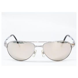 Metallsonnenbrille CARTIER EDITION SANTOS DUMONT Silber Metallisch