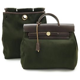 Hermès Hermes Ado PM Backpack Canvas Leather Brown