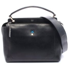 Fendi Dotcom Leather Handbag Black