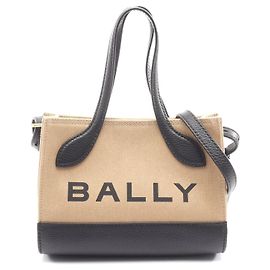 Bally Canvas-Leder Tragetasche Braun