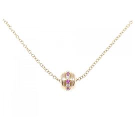 Piaget 750 Pink Gold Ruby Diamond Necklace Golden Metallic