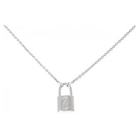 Louis Vuitton Lockit 925 Silver Necklace Silvery Metallic