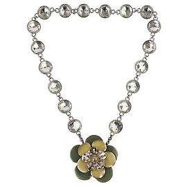 Colar Bijou Flor Miu Miu Prata Metálico