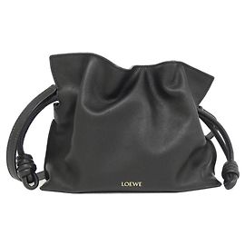 Bolsa Clutch Flamenco Loewe em couro de bezerro Preto