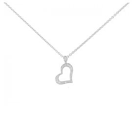 Collar Piaget Heart 750 en Oro Blanco Plata Metálico