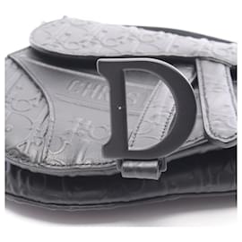 Dior-Dior Mini Saddle Bag Oblique Embossed Leather-Black