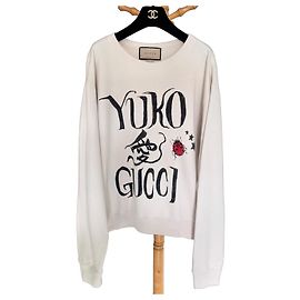 Gucci Higuchi Yuko Collaboration Baumwoll Sweatshirt Creme Roh
