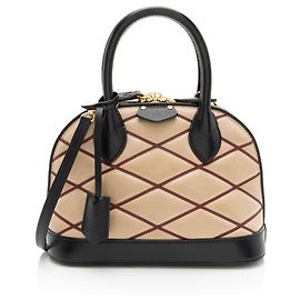 Louis Vuitton Alma BB Satchel aus Lammleder Malletage Braun Beige