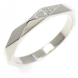Boucheron Facette Platinum 950 Diamond Ring Silvery Metallic