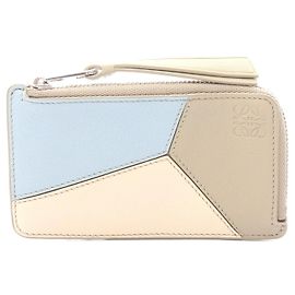 Portafoglio in pelle Puzzle Loewe Blu