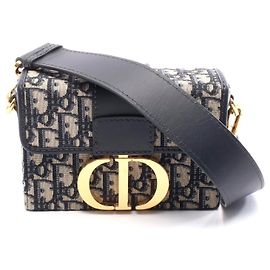 Borsa Box Dior 30 Montaigne in tela e pelle Blu