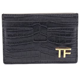 Tom Ford Leather Card Case Black Black