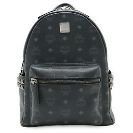 MCM Stark Visetos Coated Canvas Backpack Black