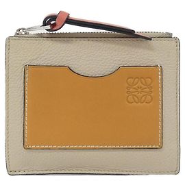 Loewe C660O37X01 Calf Coin Case Brown Beige
