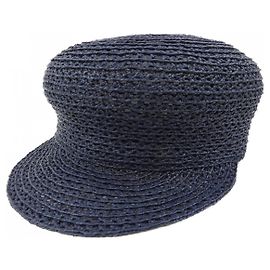 Hermès Gorra Raffia CrudeDeSel CanoeH GALATEE 57 Azul