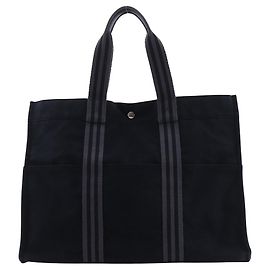 Hermès Hermes Herbag GM Canvas Tote Bag Black