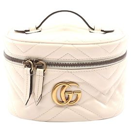 Gucci GG Marmont Mini Leder Rucksack Weiß