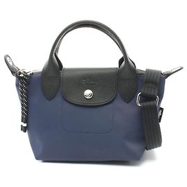 Bolsa Longchamp Le Pliage Energy XS em lona e couro Azul