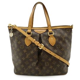 Louis Vuitton Monogram Palermo PM Tote Bag Brown