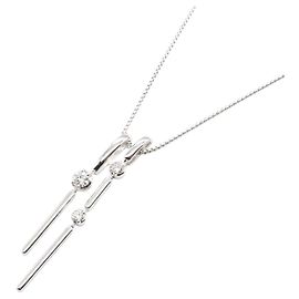Tasaki Diamant-Halskette K18WG Weißgold Silber Metallisch