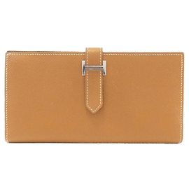 Portefeuille Long Hermès Béarn Soufflet Epsom Doré Métallisé