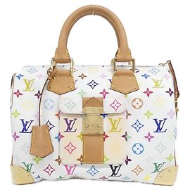 Bolso Boston Speedy de lona recubierta Multicolor Louis Vuitton Blanco