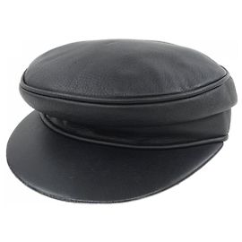 Hirschledermütze von Hermès Schwarz