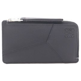 Loewe Leather Puzzle Coin Card Holder Black