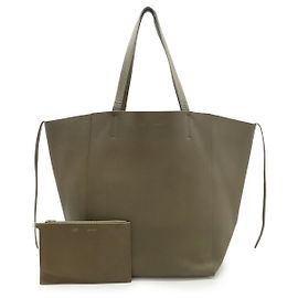 Céline Celine Leather Phantom Medium Tote Bag Grey