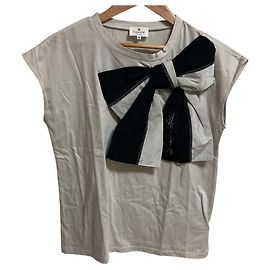 Top sin mangas LANVIN en Bleu con cinta Beige Otro