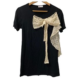 T-shirt a maniche corte con design a nastro RED VALENTINO Nero Beige
