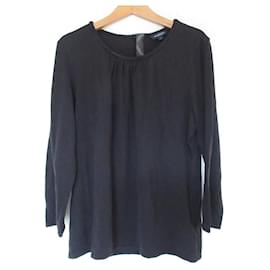 Pullover in seta e cotone Burberry London Nero