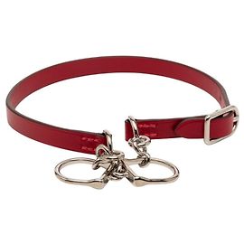 Colar Etrier Double Tour Hermès Prata Vermelho