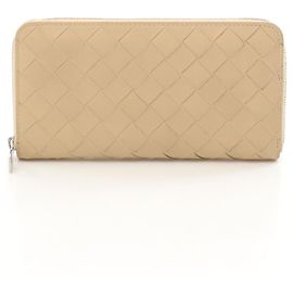 Bottega Veneta Intrecciato Round Long Wallet Beige