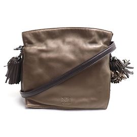 Bolsa de Ombro de Couro Flamenco 2 em 1 da LOEWE Marrom