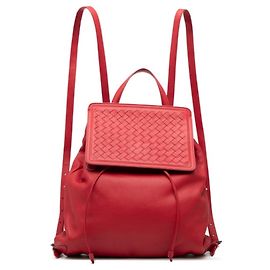 Bottega Veneta Intrecciato Backpack Red