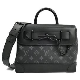 Louis Vuitton Steamer PM 2-Way Shoulder Bag in Monogram Eclipse Black Black Monogram