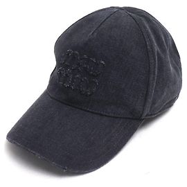 Cappellino da baseball in denim nero da donna Miu Miu Nero