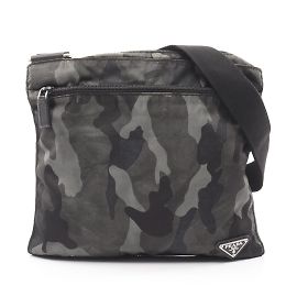 Borsa a spalla in nylon multicolore verde Prada Multicolore Verde