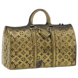 LOUIS VUITTON Paper weight metal Gold LV Auth 156369M Golden