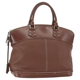LOUIS VUITTON Handtasche Suhari Lockit MM Leder Sienne M91876 LV Auth gh1385 Andere