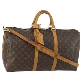 LOUIS VUITTON Monogram Keepall Bandouliere 50 Bolsa Boston M41416 LV Auth 155662 Monograma